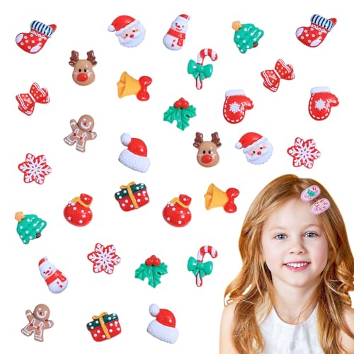 Cute Slime Charms, 100 Stück Verschiedene Weihnachten Harz Verschönerung Dekorations, Mini Weihnachtsbaum Schneemann Schneeflocke Flatback Ornamente DIY Scrapbook Zubehör Weihnachtsschmuck (B) von Symphonyw