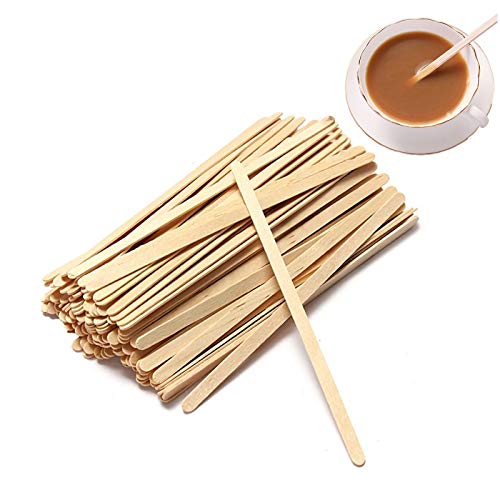 Symphonyw Kaffeerührstäbchen, 200 Stück Holzrührer für Kaffee, Tee, Milch, Saft, EIS am Stiel, Basteln (11 cm) von Symphonyw