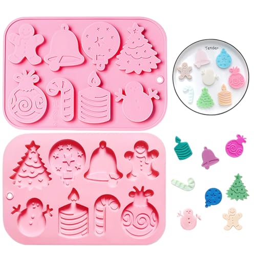 Weihnachts Silikonformen. 3D Handgemachte Seifenformen Fondant Formen Harz Casting Form für DIY Handarbeit Seife Kuchen Schokolade (8 Hohlräume) von Symphonyw