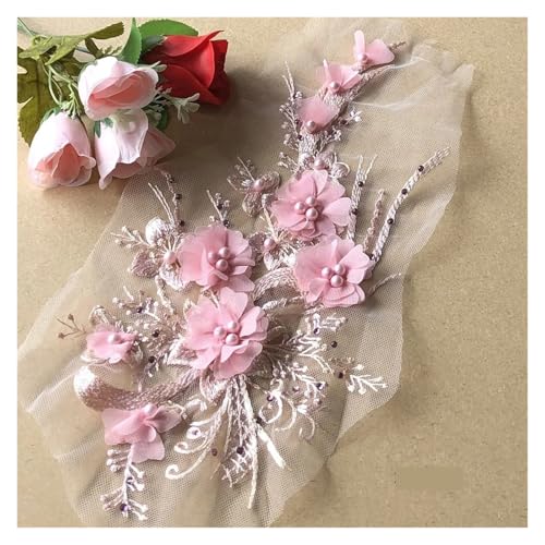 Spitze Kragen Applikation 2 Piece Flower Embroidery Sew On Patches DIY Clothes Sewing Floral Repair for Clothing Accessories FüR NäHen DIY(Style 17) von SynapSYA