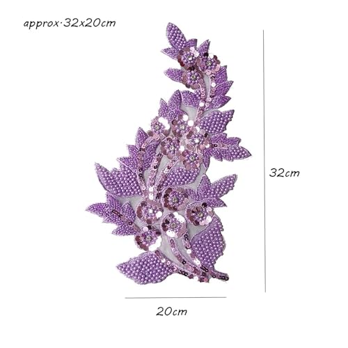 Spitze Kragen Applikation 2PCS Sequin Embroidered Lace Bead Patch DIY Sewing Cloth Applique Collar Patches Dress Accessories FüR NäHen DIY(Color9) von SynapSYA