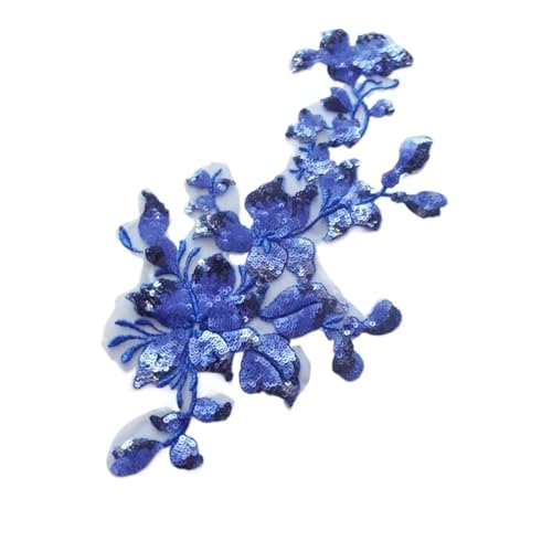 Spitze Kragen Applikation 3Pc Sequin Flower Floral Glitter Lace Applique Sewing Trims Patch Wedding Decoration DIY Craft 30X15cm FüR NäHen DIY(Color 9) von SynapSYA