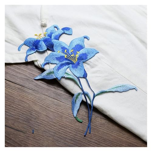 Spitze Kragen Applikation Embroidery Flower Patches for Clothing Bag Decoration, Small Hole Repair Accessories FüR NäHen DIY(Blue) von SynapSYA