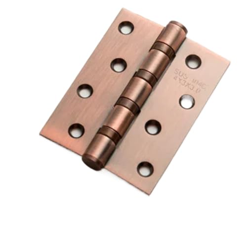 SynapSYA 2 Stück Edelstahlscharniere Schwarzgold Silent Bearing Engineering Unterstützende Tür- und Fensterscharniere Hardware-Zubehör 4 Zoll Scharniere(Red Bronze) von SynapSYA