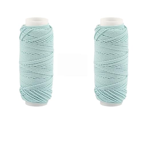 SynapSYA 2 stücke/3 stücke Set Bunte Elastische Fäden for Nähmaschinen 30 Meter/Rolle Stickerei Nähgarn Hand nähgarn Handwerk Set Stickgarn(2pcs-Bean Green) von SynapSYA