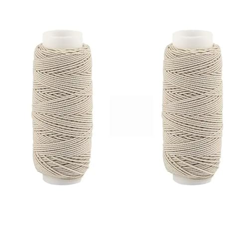 SynapSYA 2 stücke/3 stücke Set Bunte Elastische Fäden for Nähmaschinen 30 Meter/Rolle Stickerei Nähgarn Hand nähgarn Handwerk Set Stickgarn(2pcs-Beige) von SynapSYA