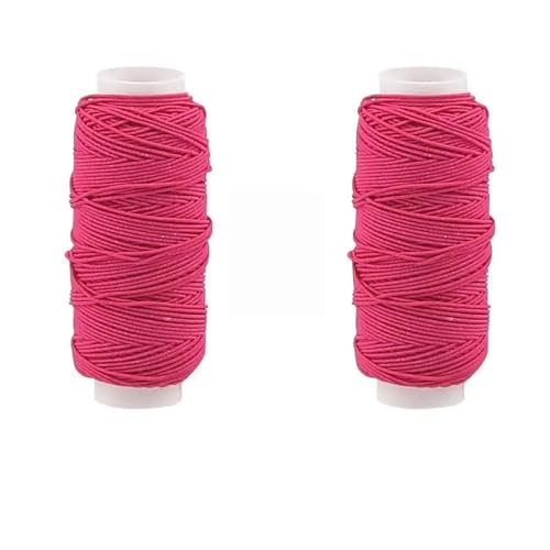 SynapSYA 2 stücke/3 stücke Set Bunte Elastische Fäden for Nähmaschinen 30 Meter/Rolle Stickerei Nähgarn Hand nähgarn Handwerk Set Stickgarn(2pcs-Rose red) von SynapSYA