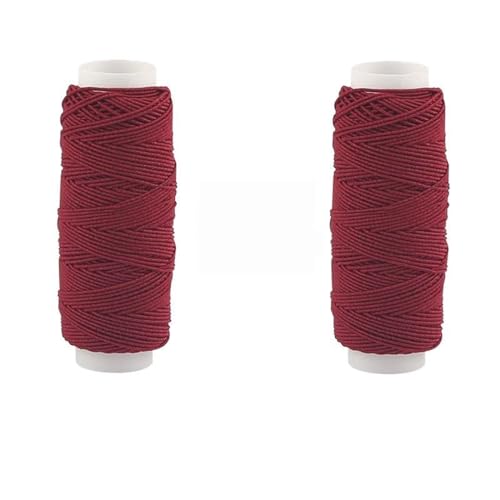 SynapSYA 2 stücke/3 stücke Set Bunte Elastische Fäden for Nähmaschinen 30 Meter/Rolle Stickerei Nähgarn Hand nähgarn Handwerk Set Stickgarn(2pcs-Wine red) von SynapSYA