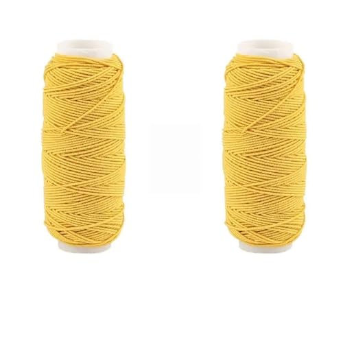 SynapSYA 2 stücke/3 stücke Set Bunte Elastische Fäden for Nähmaschinen 30 Meter/Rolle Stickerei Nähgarn Hand nähgarn Handwerk Set Stickgarn(2pcs-Yellow) von SynapSYA