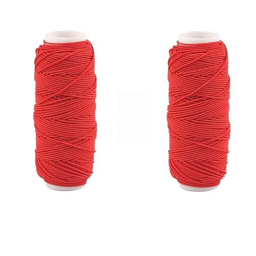 SynapSYA 2 stücke/3 stücke Set Bunte Elastische Fäden for Nähmaschinen 30 Meter/Rolle Stickerei Nähgarn Hand nähgarn Handwerk Set Stickgarn(2pcs-red) von SynapSYA