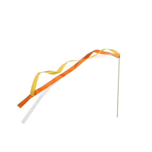 Wedding Twirling Streamers 10 Stück Handband Drachentanz Regenbogen Hochzeit Stöcke Streamer für Hochzeit(Orange) von SynapSYA