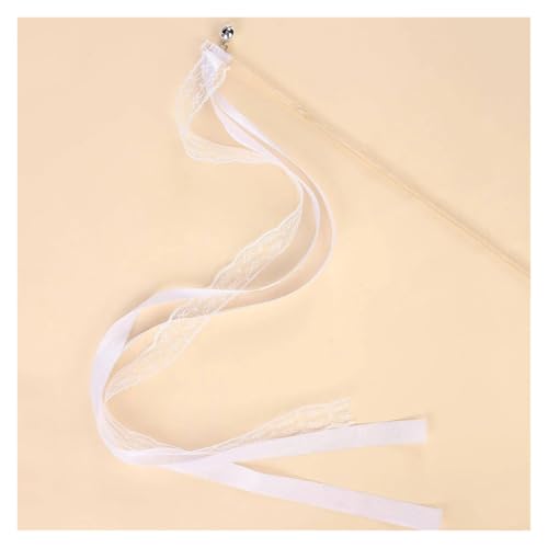 Wedding Twirling Streamers 20 Stück Hochzeitsstäbe aus weißem Band mit silberner Glocke, Hochzeitsband, wirbelnde Luftschlangen für Hochzeit von SynapSYA