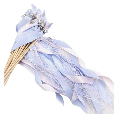 Wedding Twirling Streamers 30 Stück Fleckband-Spitze-Hochzeitsstäbchen, gemischte Farben, Hochzeitsstäbe mit Glöckchen for Hochzeitsdekoration für Hochzeit(N01) von SynapSYA