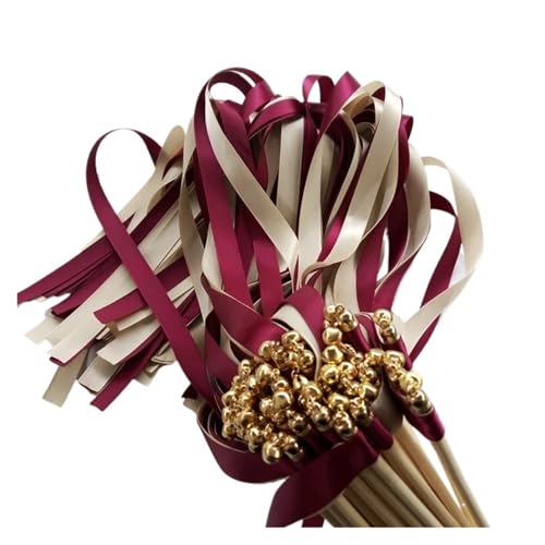 Wedding Twirling Streamers 50/20 Stück Band-Hochzeitsstäbe, wirbelnde Luftschlangen, Hochzeitsband-Stick for Hochzeitsdekoration für Hochzeit(R22,50pcs) von SynapSYA