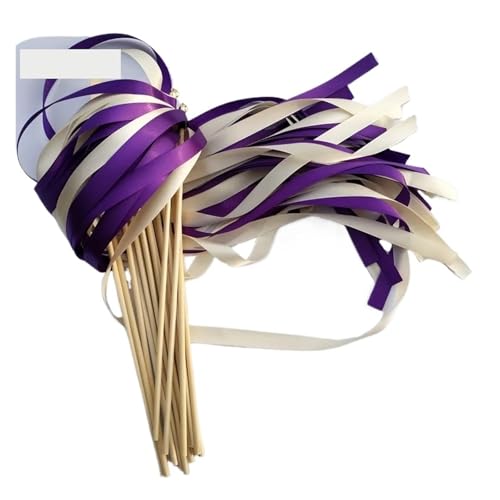 Wedding Twirling Streamers 50/20 Stück Band-Hochzeitsstäbe, wirbelnde Luftschlangen, Hochzeitsband-Stick for Hochzeitsdekoration für Hochzeit(R29,20pcs) von SynapSYA