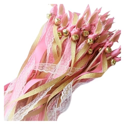 Wedding Twirling Streamers 50/20 Stück bunte Fleckenband-Hochzeitsstäbchen, gemischte Farben, Hochzeitsstäbe mit goldenen Glocken for die Hochzeitsdekoration für Hochzeit(03,20pcs) von SynapSYA