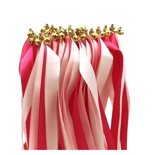 Wedding Twirling Streamers 50/20 Stück bunte Hochzeitsbänder mit Glocken, Hochzeitsschlangen, Dekoration for die Hochzeitsfeier für Hochzeit(Pink,20pcs) von SynapSYA