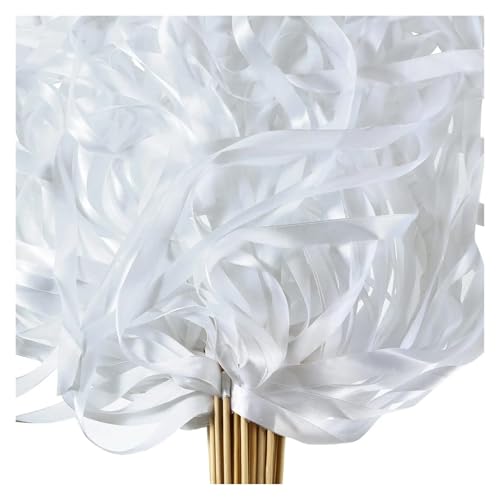 Wedding Twirling Streamers Seidenband-Zauberstäbe, Luftschlangen mit Glöckchen, Feenstäbe, Party-Requisiten, Hochzeitsbevorzugungen, Dekor für Hochzeit(White,200PCS) von SynapSYA