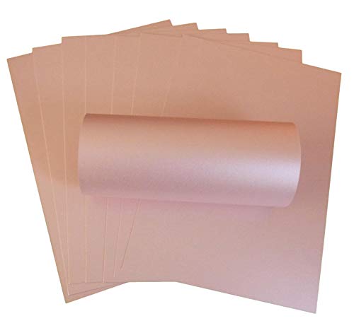 10 Blatt Rose Silber Pink A4 Karte Perlglanz Schimmer Dekorativ Doppelseitig 300gsm von Syntego