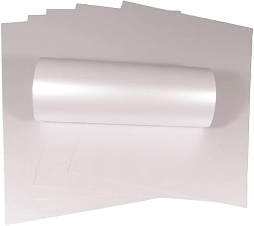 10 Blatt Ice Silber Papier mit Perlglanz, dekorativ, doppelseitig, 120 g/m² von Syntego