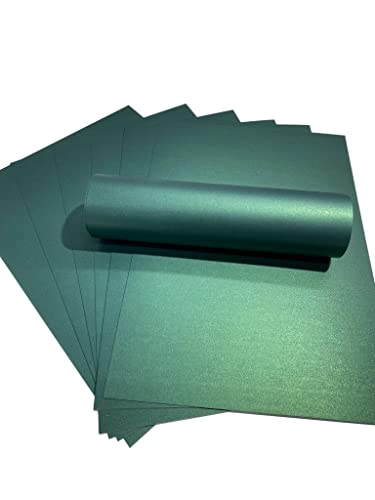 10 Blatt Royal Coloured Pearlescent A4 Karte Dekorativ 300gsm doppelseitig Royalgrün von Syntego