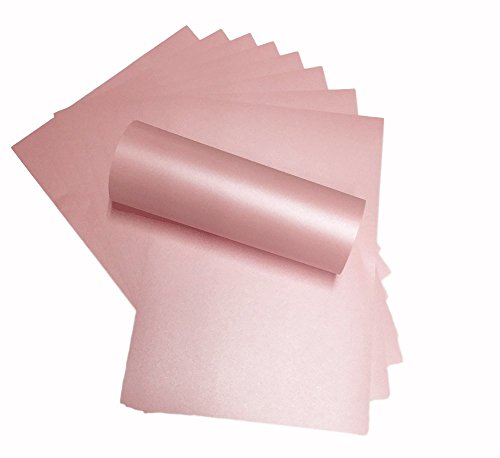 100 Blatt A4 Blütenblatt-Rosa-Papier, Perlglanz-Schimmer-Papier, doppelseitig, 120 g/m², geeignet für Tintenstrahl- und Laserdrucker von Syntego