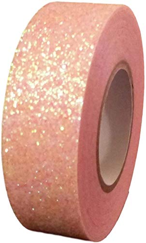 2 Rollen Glitzer-Washi-Klebeband, dekoratives Basteln, selbstklebend, glitzernd, 15 mm x 5 m, schillerndes Rosa von Syntego