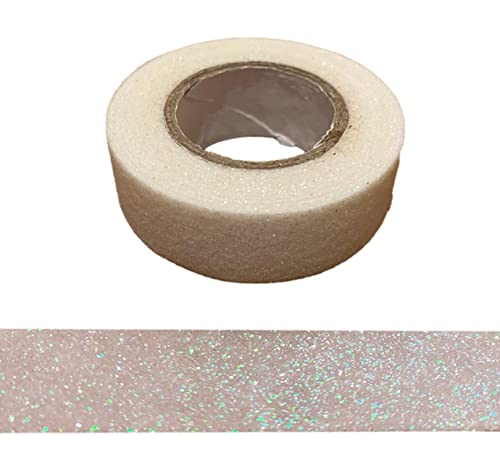 2 Rollen Glitzer-Washi-Klebeband, dekoratives Basteln, selbstklebend, glitzernd, 15 mm x 5 m, schillerndes Weiß von Syntego