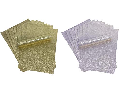 20 x A4 Glitzer papier, silber- und goldfarben, funkelnd, weich, nicht fusselnd, dick, 150 g/m², 10 Blatt pro Packung von Syntego