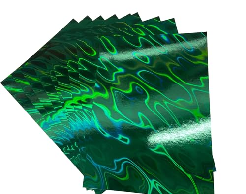 5 Blatt A4 Premium holografischer Lava-Effekt-Karton, einseitig, 240 g/m², 88 lb Umschlag, Weihnachtsgrün von Syntego