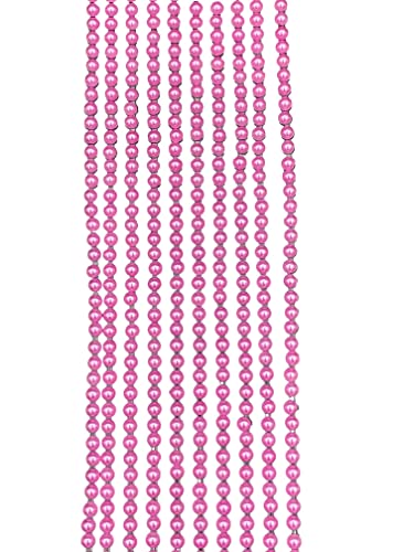 500 Stück 3mm flache Rückseite Mini Perlen selbstklebend Rund (Neon Pink) von Syntego