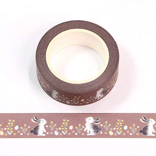 Dekoratives Washi-Klebeband, Hasenmotiv, Osterhase, 15 mm x 10 m von Syntego