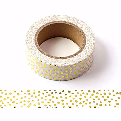 Dekoratives Washi-Klebeband, weiße und goldene Folie, 15 mm x 10 m von Syntego