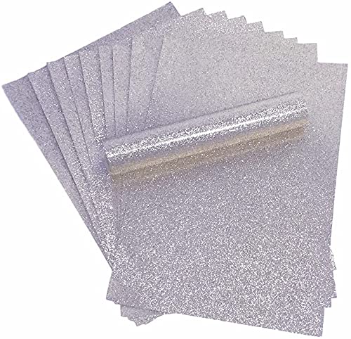 Glitzerkarton, A4, glitzernd, weich, fusselfrei, 250 g/m², Packung mit 10 Blatt, silberfarben von Syntego