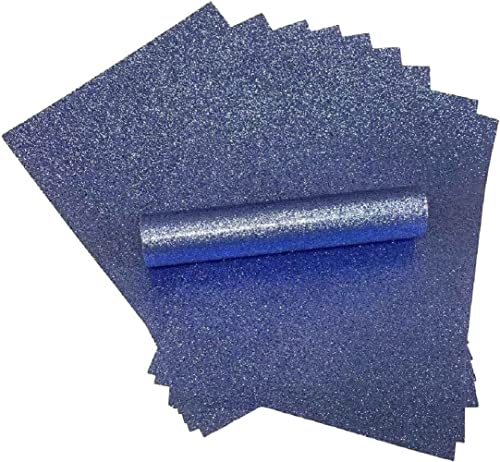 Glitzerpapier, A4, mittelblau, glitzernd, weiche Haptik, der Glitzer löst sich nicht ab, Grammatur 150 g/m², Packung mit 10 Blatt von Syntego