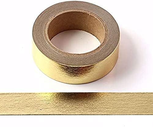 Masking Tape Washi-Klebeband, dekorativ, selbstklebend, 15 mm x 10 m (Goldfolie) von Syntego