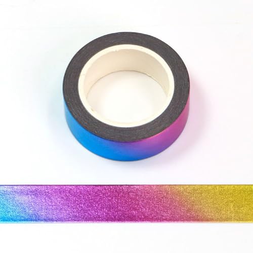 Masking Tape Washi-Klebeband, dekorativ, selbstklebend, 15 mm x 10 m (Regenbogen) von Syntego