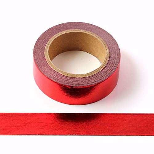 Masking Tape Washi-Klebeband, dekorativ, selbstklebend, 15 mm x 10 m (Rot) von Syntego