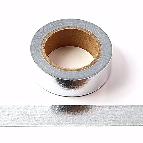 Masking Tape Washi-Klebeband, dekorativ, selbstklebend, 15 mm x 10 m (Silber) von Syntego