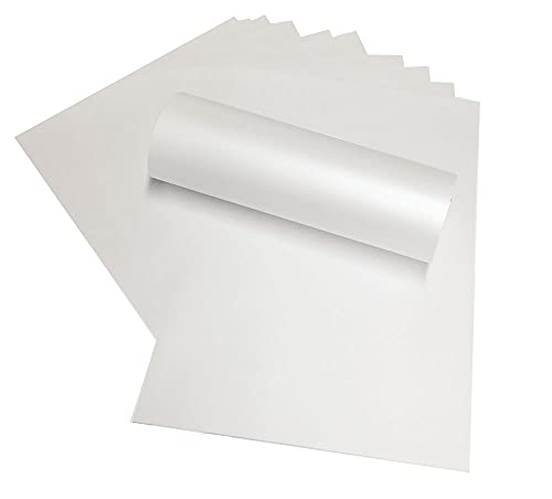 Perlglanz-Scrapbooking-Papier, dekorativ, 120 g/m², doppelseitig, Frostweiß, 12 x 12 von Syntego