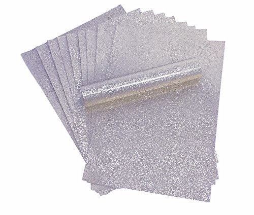 Syntego A4 Glitzerpapier, glitzernd, weich, fusselfrei, dick, 150 g/m²/40 lb, 10 Blatt (Silber) von Syntego