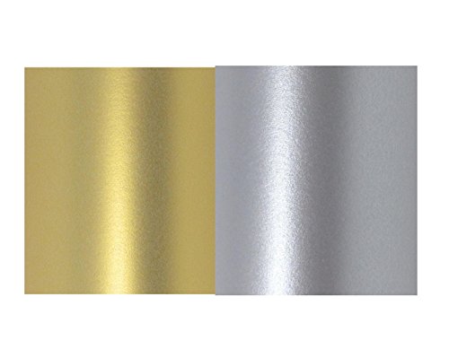 Syntego A4-Karton mit echtem Gold- und echtem Silber-Perlglanzschimmer, doppelseitig, 250 g/m², 20 Bogen (10 Bogen von jedem Papierdesign) von Syntego