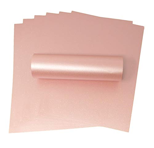 Syntego A4 Pink Sparkle Papier mit irisierendem Glitzer, 120 g/m², einseitig zum Basteln von Karten Rose von Syntego