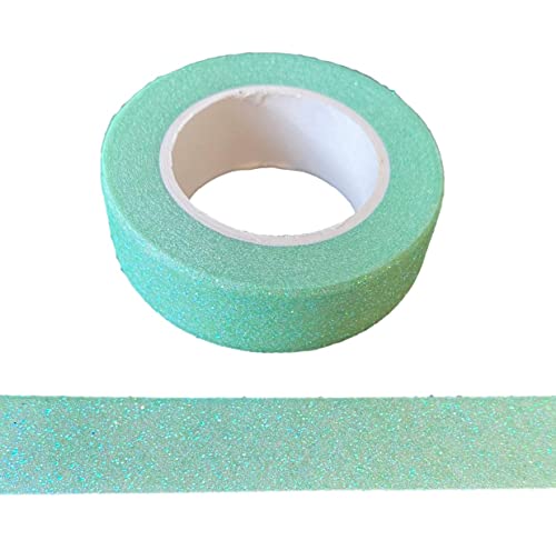 Syntego Glitzer-Washi-Klebeband, dekorativ, selbstklebend, zum Aufkleben, glitzernd, mintgrün von Syntego