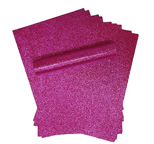 Syntego Glitzerpapier Glitzernd, Weiche Berührung, Nicht fusselnd Dick 150 g/m²/40 lb Papier 10 Blatt (Fuchsia Rose, A4) von Syntego