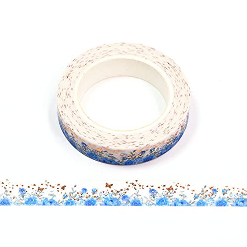 Syntego Washi-Klebeband, Schmetterling, 10 mm x 10 m, Blau / Rose / Gold von Syntego