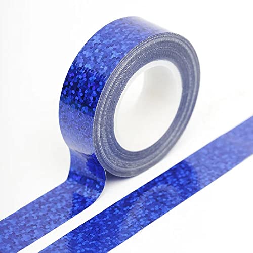 Syntego Washi-Klebeband, Washi-Tape, Glitzer-Effekt, 15 mm x 5 m (Königsblau) von Syntego