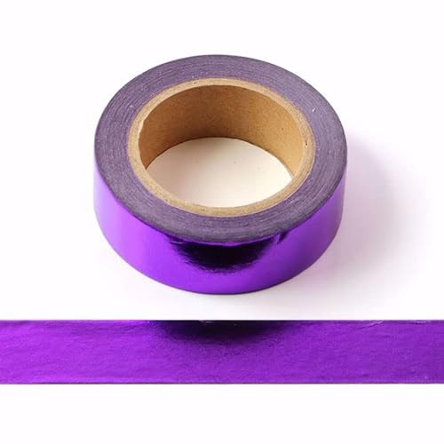 Syntego Washi Tape Deko-Klebeband aus Aluminiumfolie, 15mm x 10m (Dunkelviolett) von Syntego