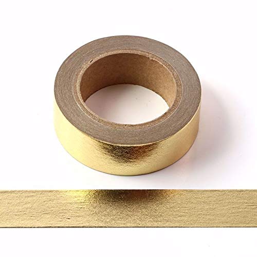 Washi-Klebeband, dekorativ, selbstklebend, 15 mm x 10 m, goldfarben von Syntego