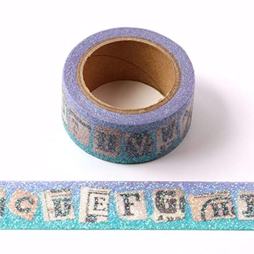 Washi-Klebeband mit glitzernden Buchstaben, 20 mm x 3 m von Syntego